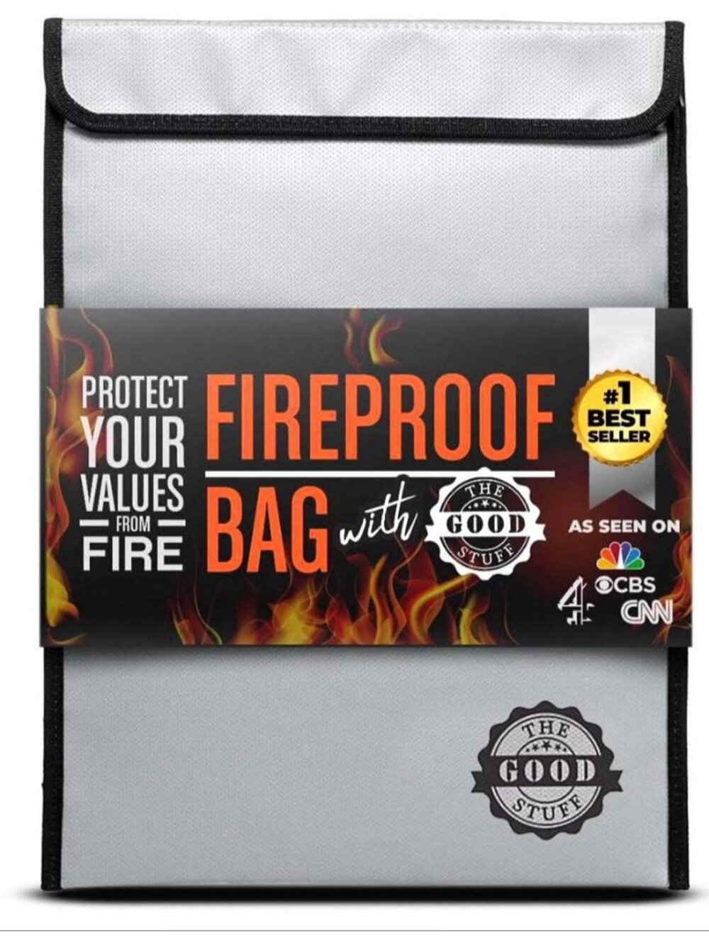 Fireproof Document Bag Legal Size: 15" x 11" [2000°F Rated] Protect Birth Certif